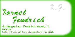 kornel fendrich business card